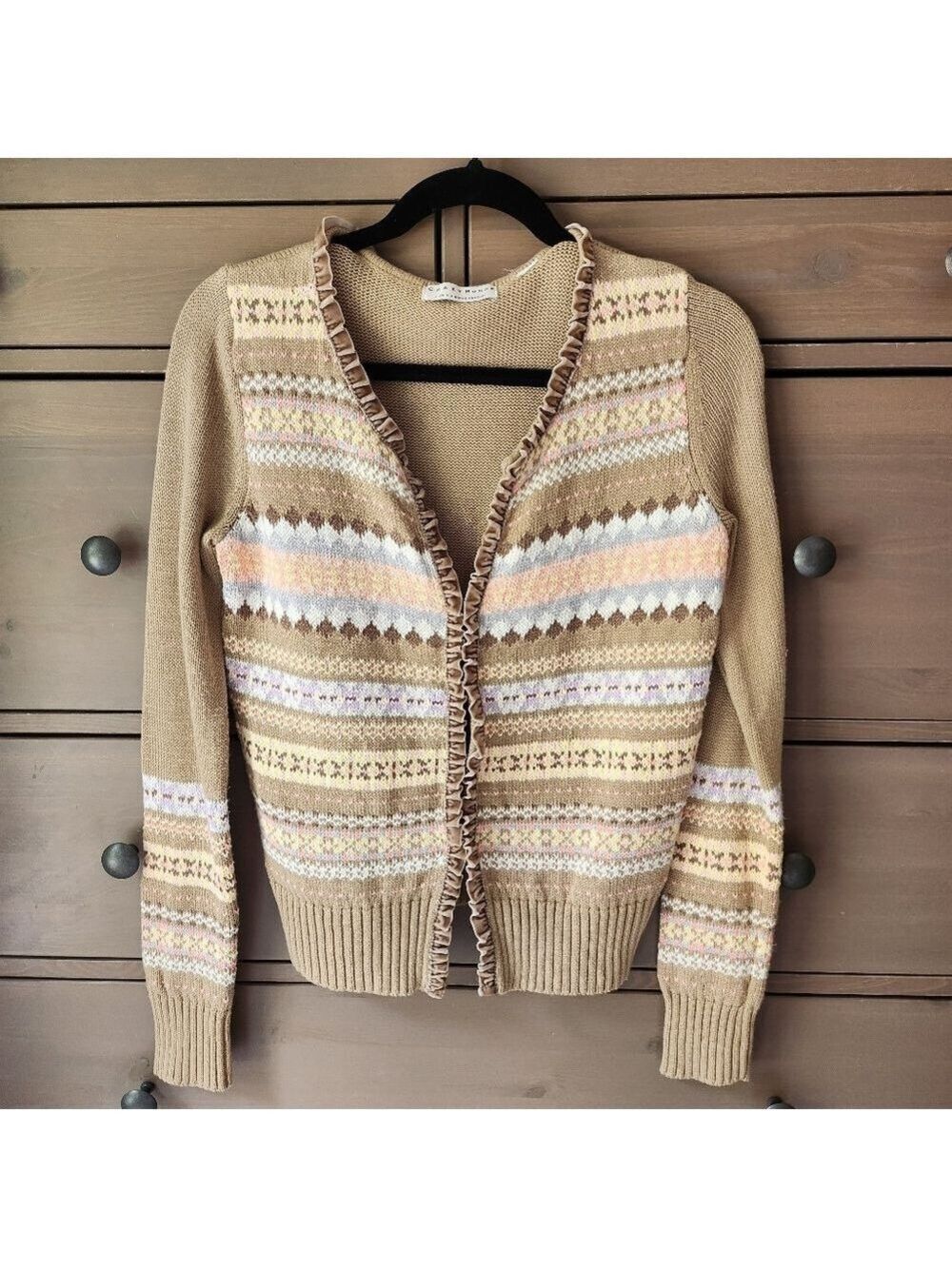VINTAGE Crazy Horse, A LIZ Claiborne Company Patterned Cardigan Sweater
